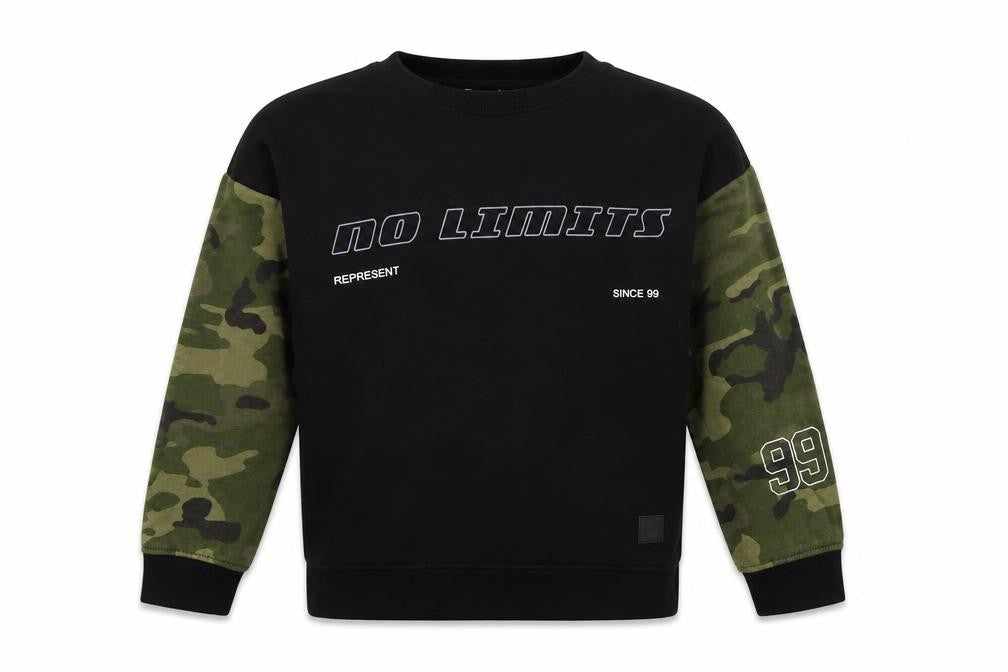 Front view of Primark boys’ black pullover sweatshirt, size 7, years