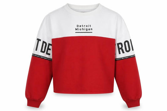 915 Generation Girls Red Colourblock  Pullover Sweatshirt Size 12-13 Years  - Cropped