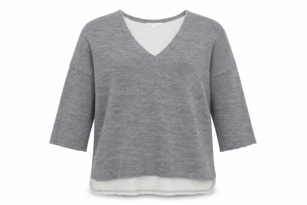Front view of Zara women’s grey knit jumper, size M