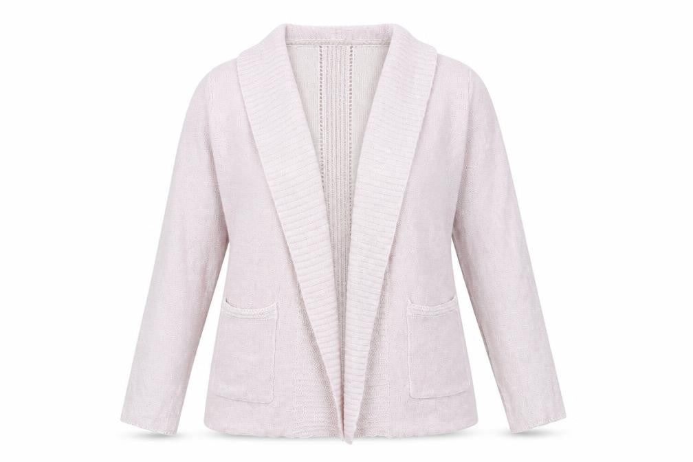 Front view of Soon women’s pink cardigan jumper, size M