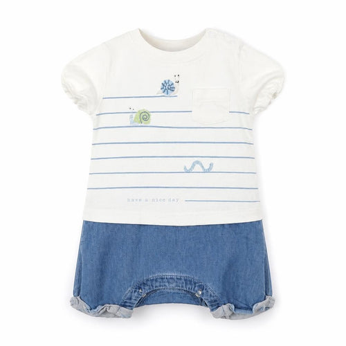 M Baby Blue Geometric  Babygrow One-Piece Size 3-6 Months