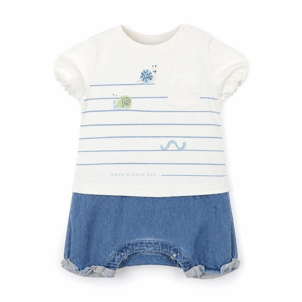 M Baby Blue Geometric  Babygrow One-Piece Size 3-6 Months