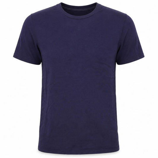 Front view of Joh Lewis men’s blue jersey t-shirt, size M