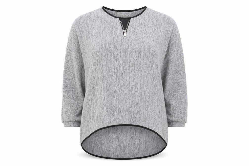 Front view of Parisian Collection women’s grey knit jumper, size M