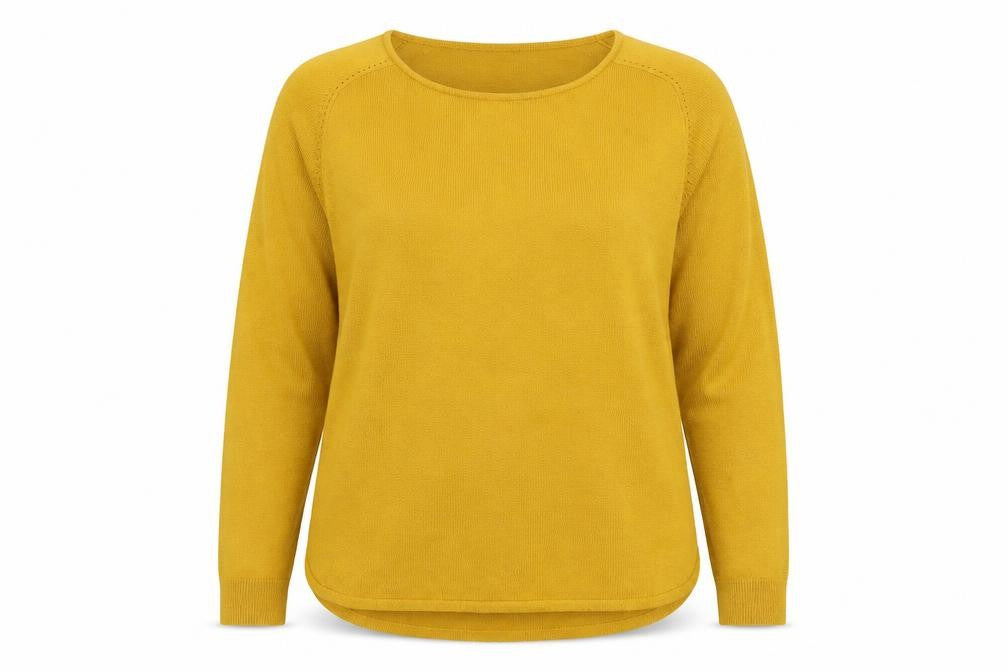 Front view of Vida Vi women’s yellow jumper, size L