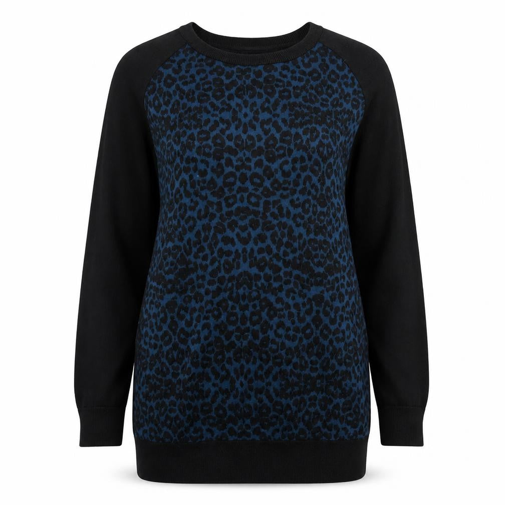 Front view of George women’s black geometric jumper, size UK 12