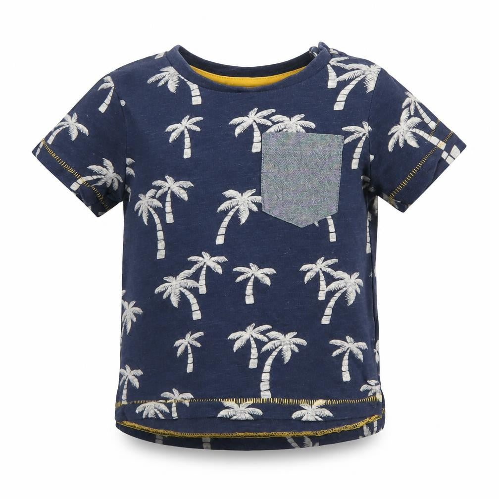 Front view of Primark boys’ blue basic t-shirt, size 6-9, months