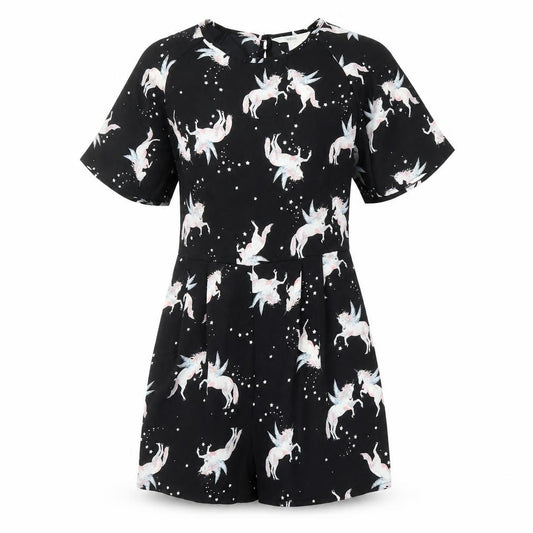 Miss Evie Girls Black   Romper One-Piece Size 11 Years  - Unicorn
