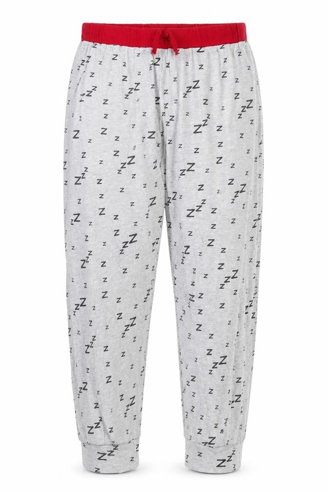 Front view of New Look girls’ grey solid capri pyjama pants, size M