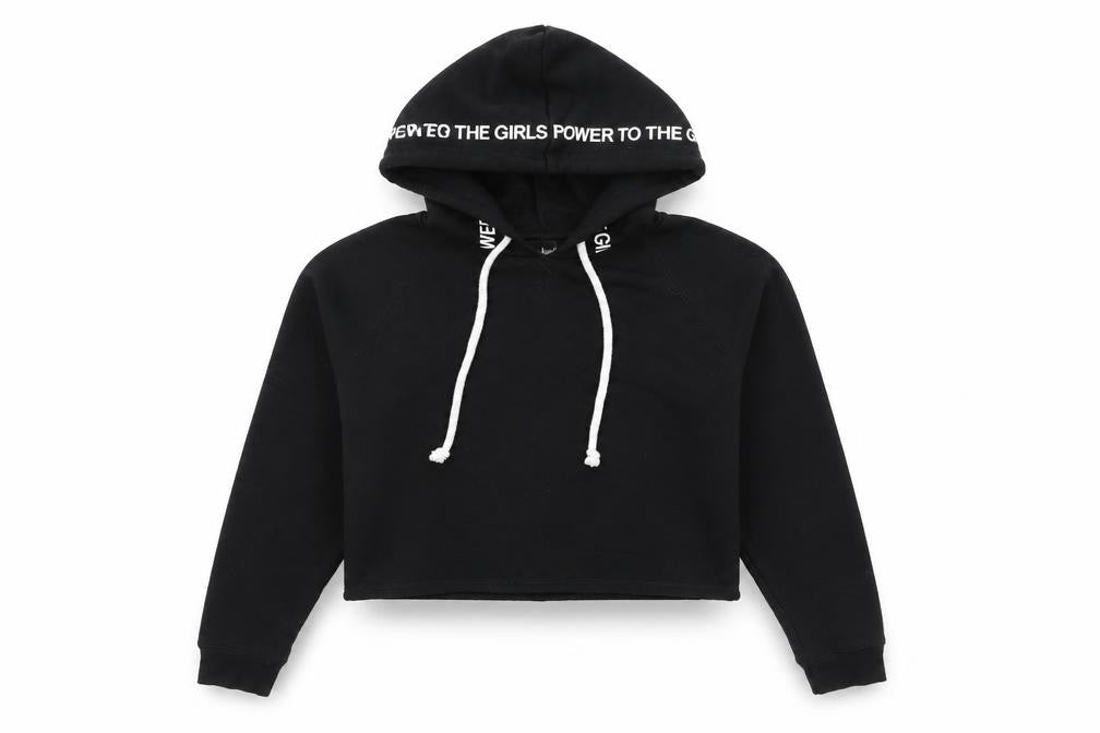 Front view of Divided women’s black pullover hoodie, size S