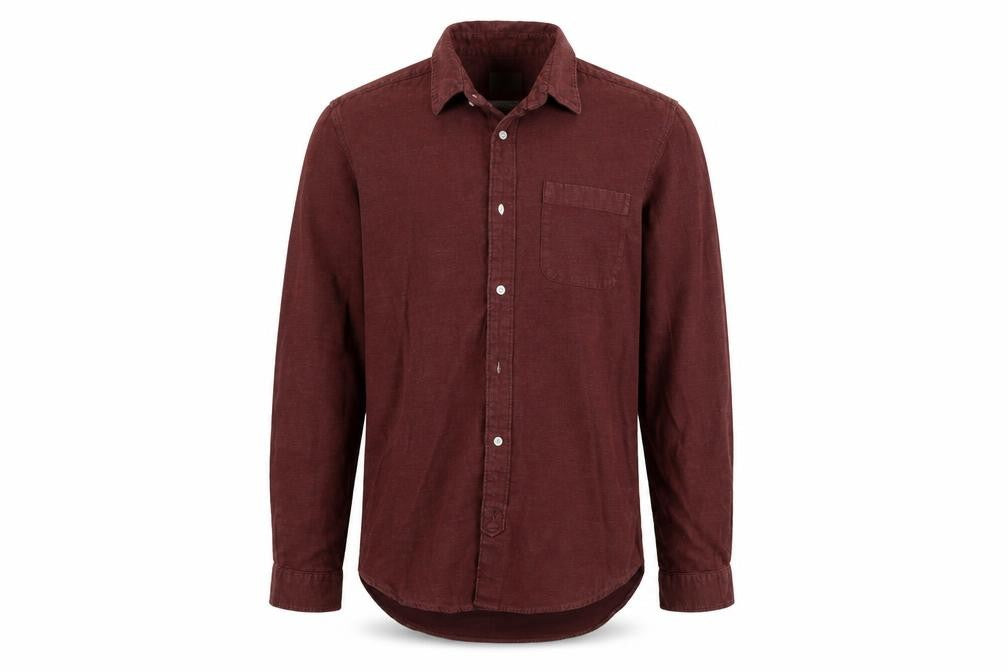 Front view of Next men’s brown button-up, size M