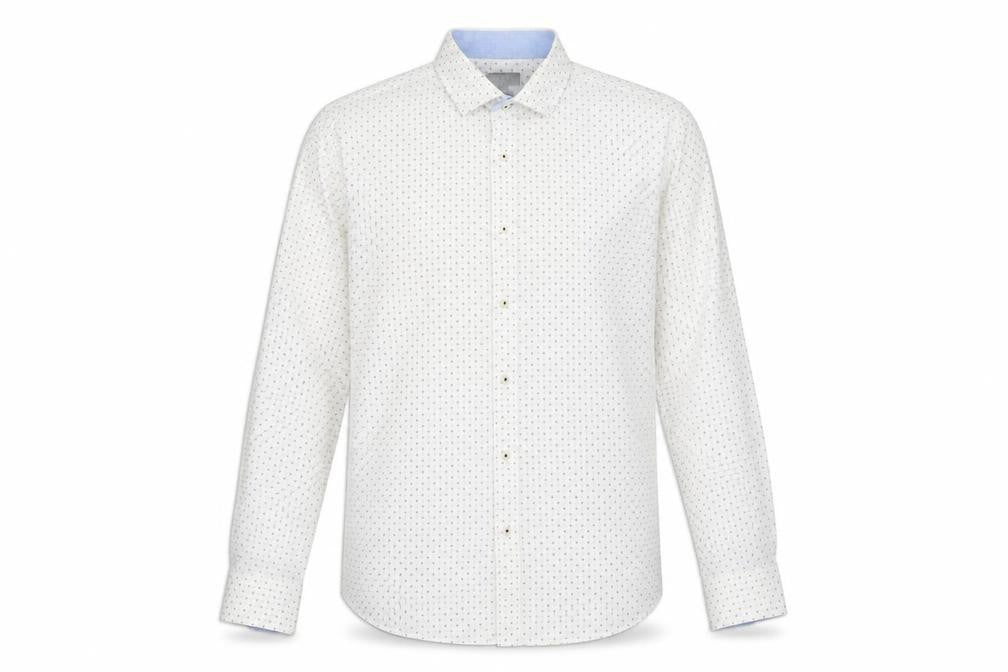 Front view of F&F men’s white button-up, size 16