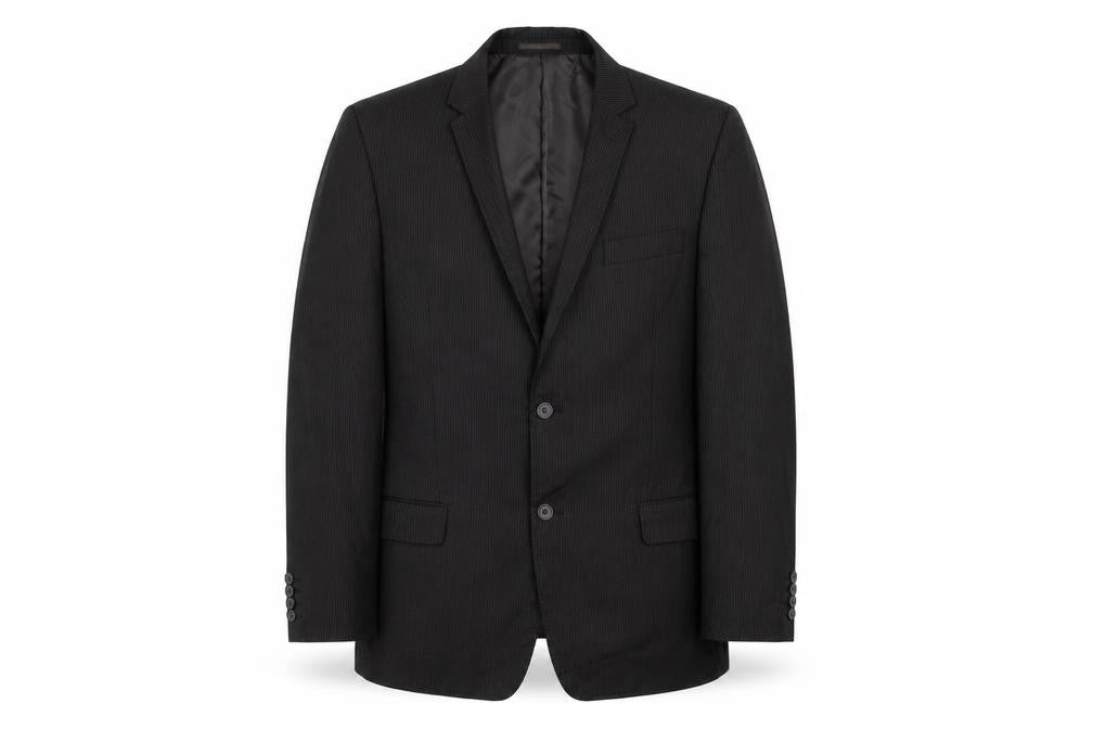 Front view of Butler & Webb men’s black jacket blazer, size 44