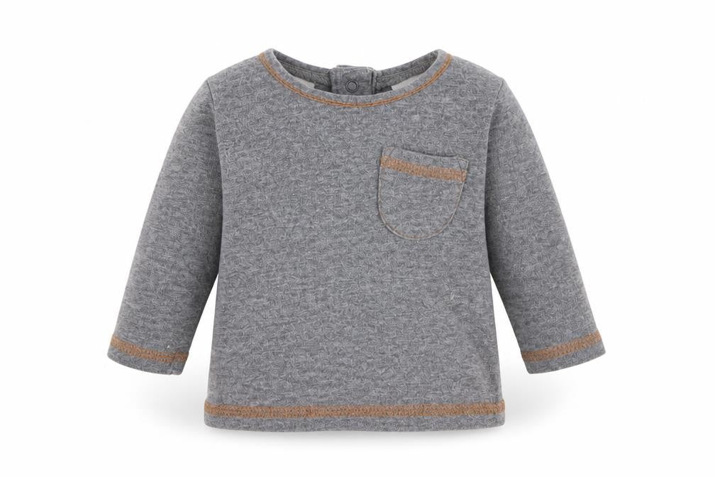 Front view of Next Baby Grey Basic T-Shirt, size 0-3, Months