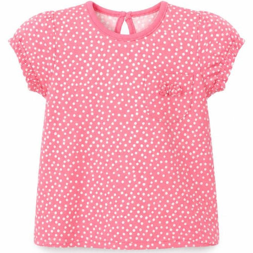 F&F Girls Pink Polka Dot  Basic T-Shirt Size 3-6 Months