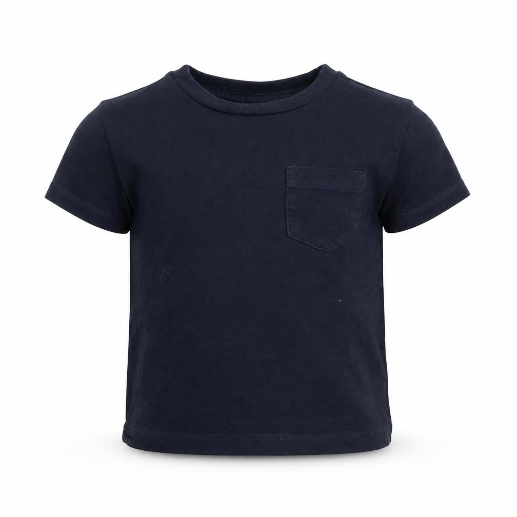 Front view of Next boys’ blue basic polo, size 3-6, months
