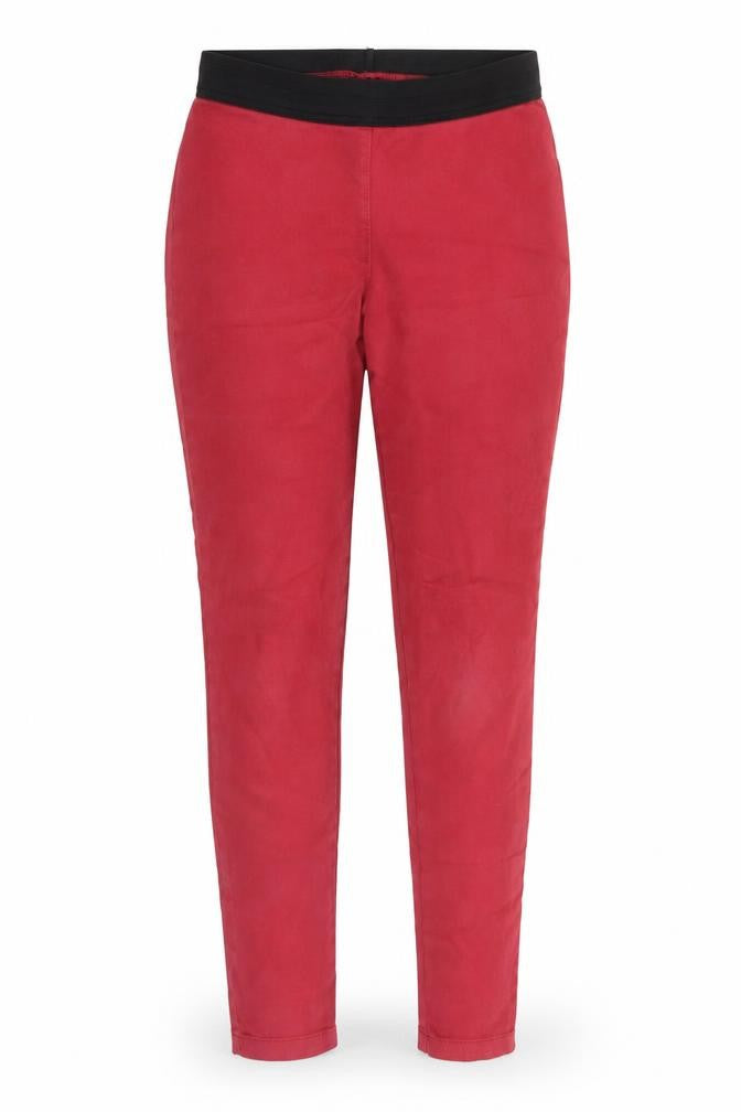 Front view of Next women’s red jegging jeans, size UK 8, 28-inch leg