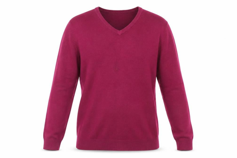 Front view of Marks & Spencer men’s purple jumper, size M