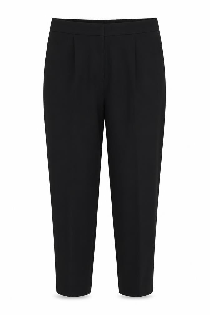 Front view of New Look women’s black trousers, size UK 12, 27-inch leg - park back elastication