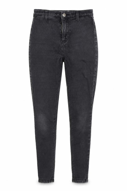Front view of Topshop women’s grey skinny jeans, size UK 26, in, 30-inch leg