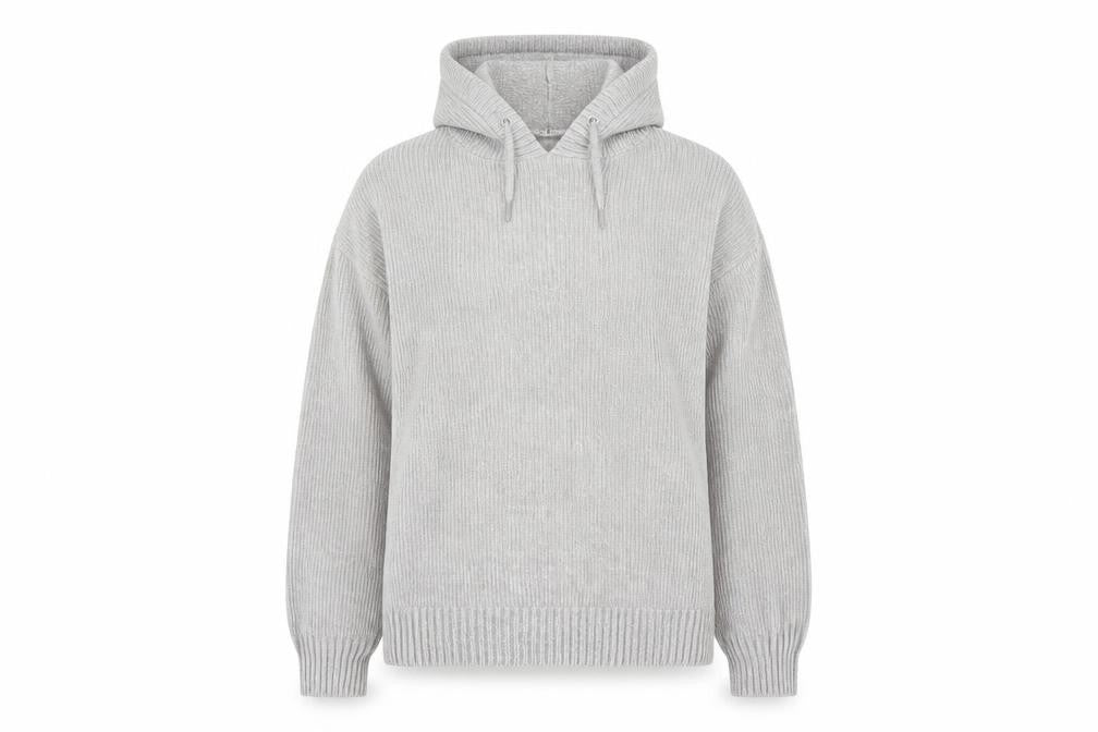Front view of Primark women’s grey pullover hoodie, size L