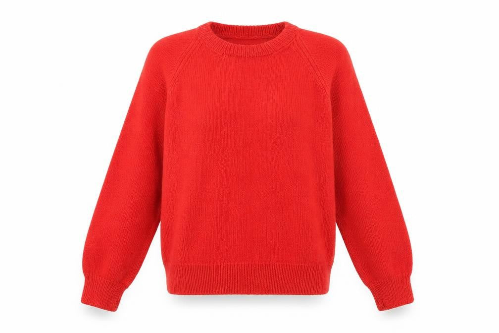 Front view of Peggy consitt women’s red jumper, size S