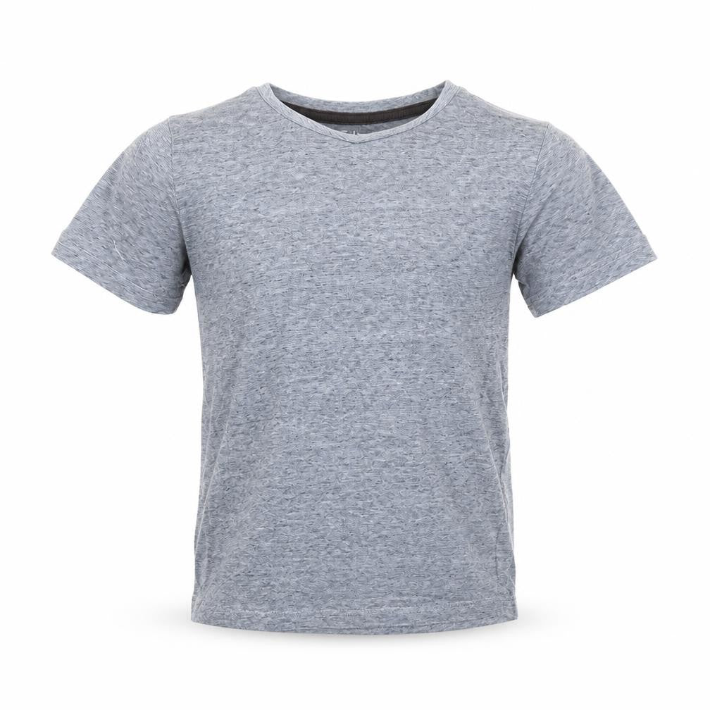 Front view of Tu boys’ blue basic t-shirt, size 7, years