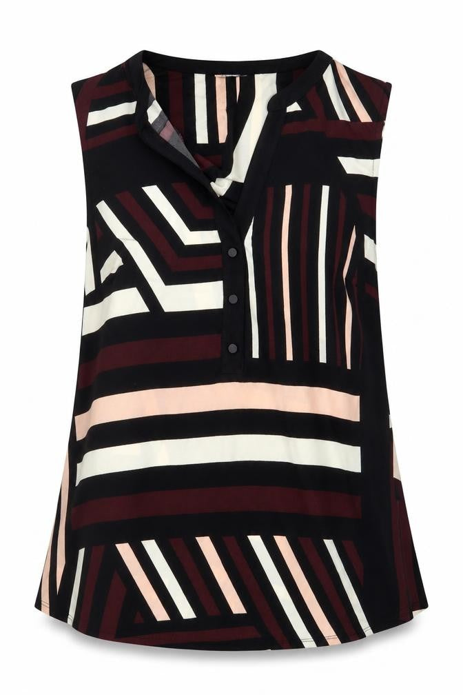 Front view of Wallis women’s black geometric basic blouse, size S
