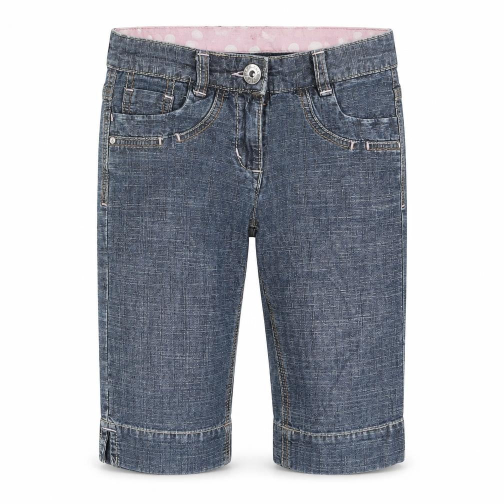 Front view of Next girls’ blue denim straight jeans, size 6, years
