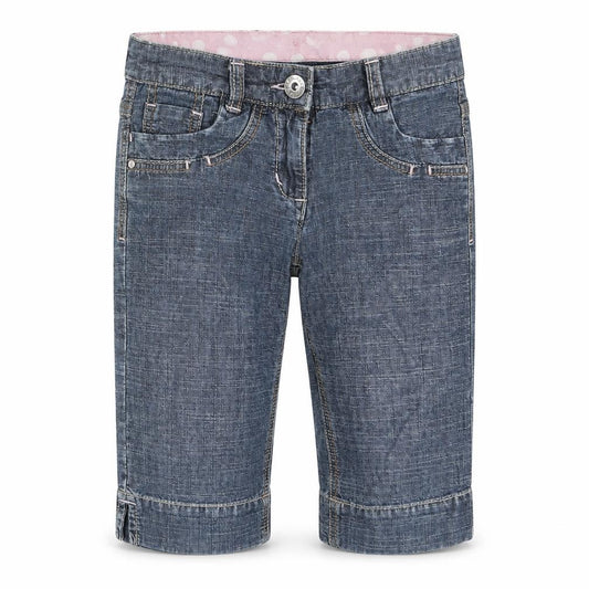 Front view of Next girls’ blue denim straight jeans, size 6, years