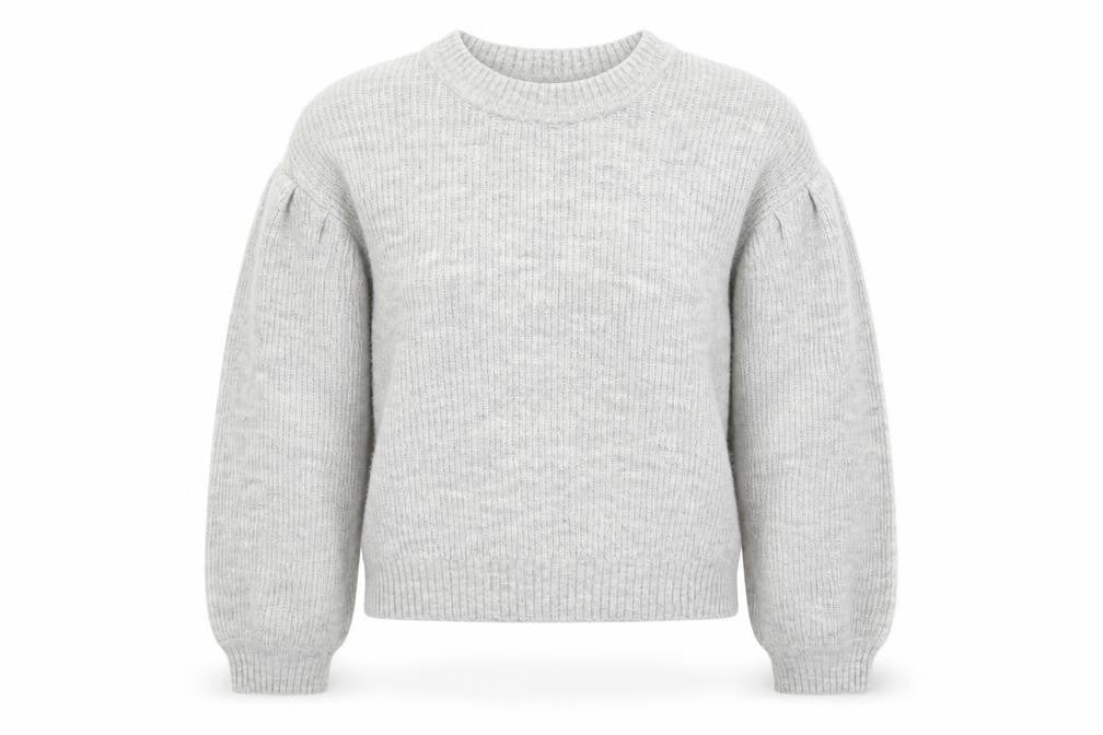 Front view of H&M boys’ grey knit jumper, size 11-12, years