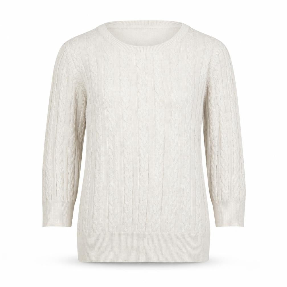 Front view of H&M women’s white knit jumper, size XS