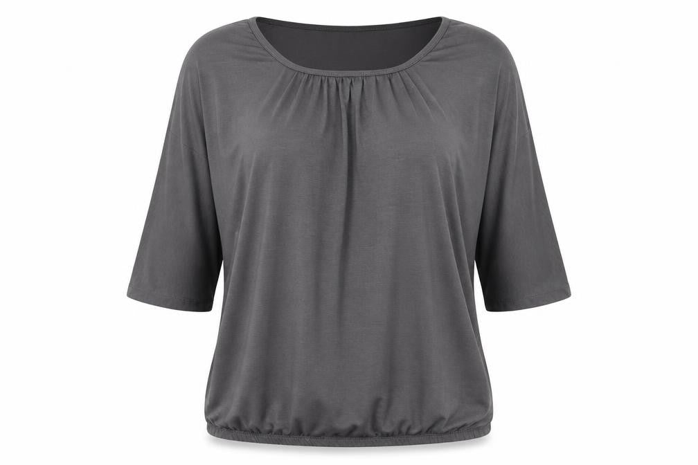 Front view of Rainbow women’s grey basic t-shirt, size M
