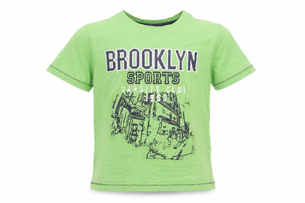 Front view of Cherokee boys’ green basic t-shirt, size 4-5, years
