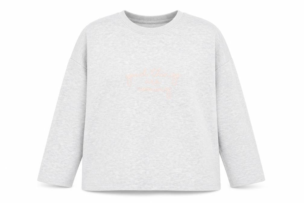 Front view of Papaya women’s grey jumper, size L