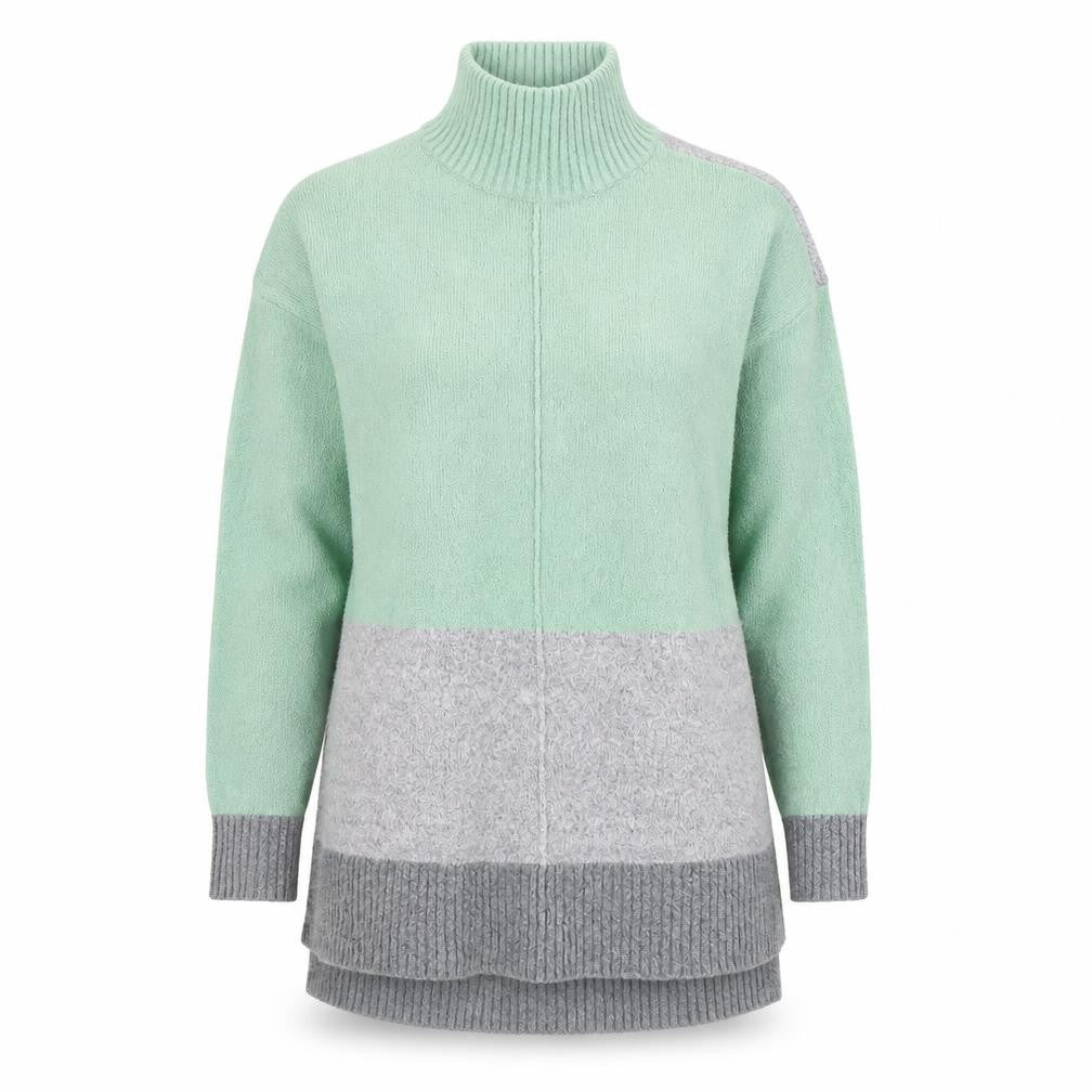 Front view of Oasis women’s green jumper, size XS