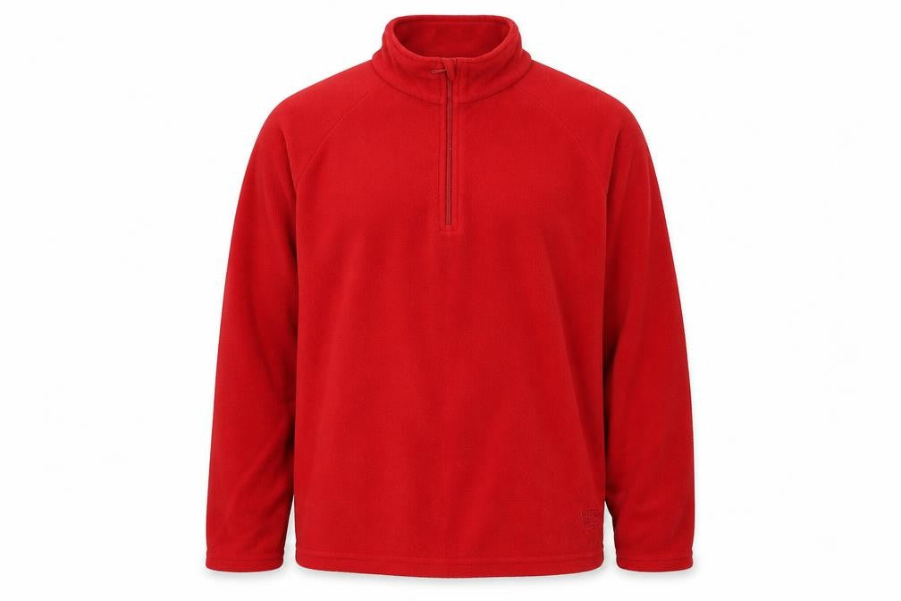 Front view of Decathlon men’s red jumper, size XL