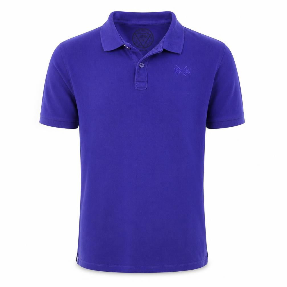 Front view of Matalan boys’ blue basic polo, size 13, years