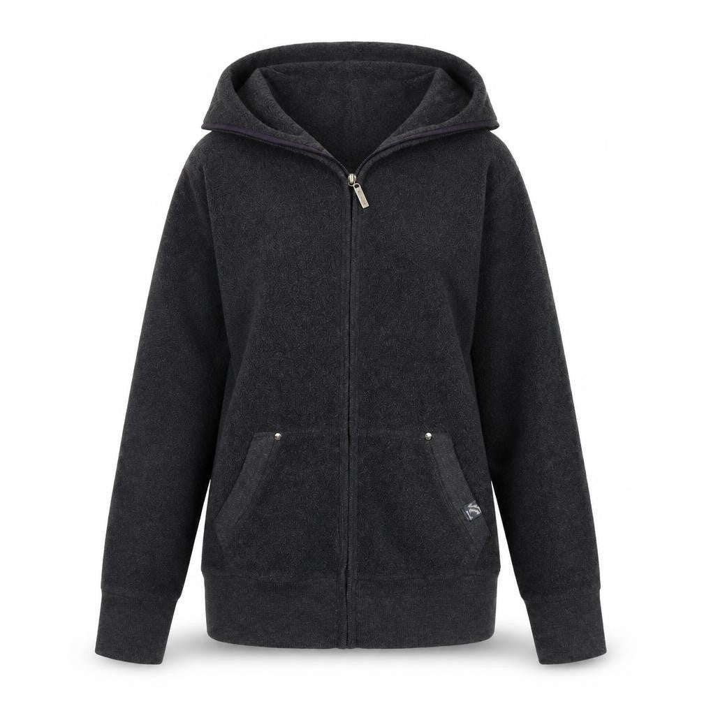 Front view of evie women’s grey full zip jumper, size UK 12