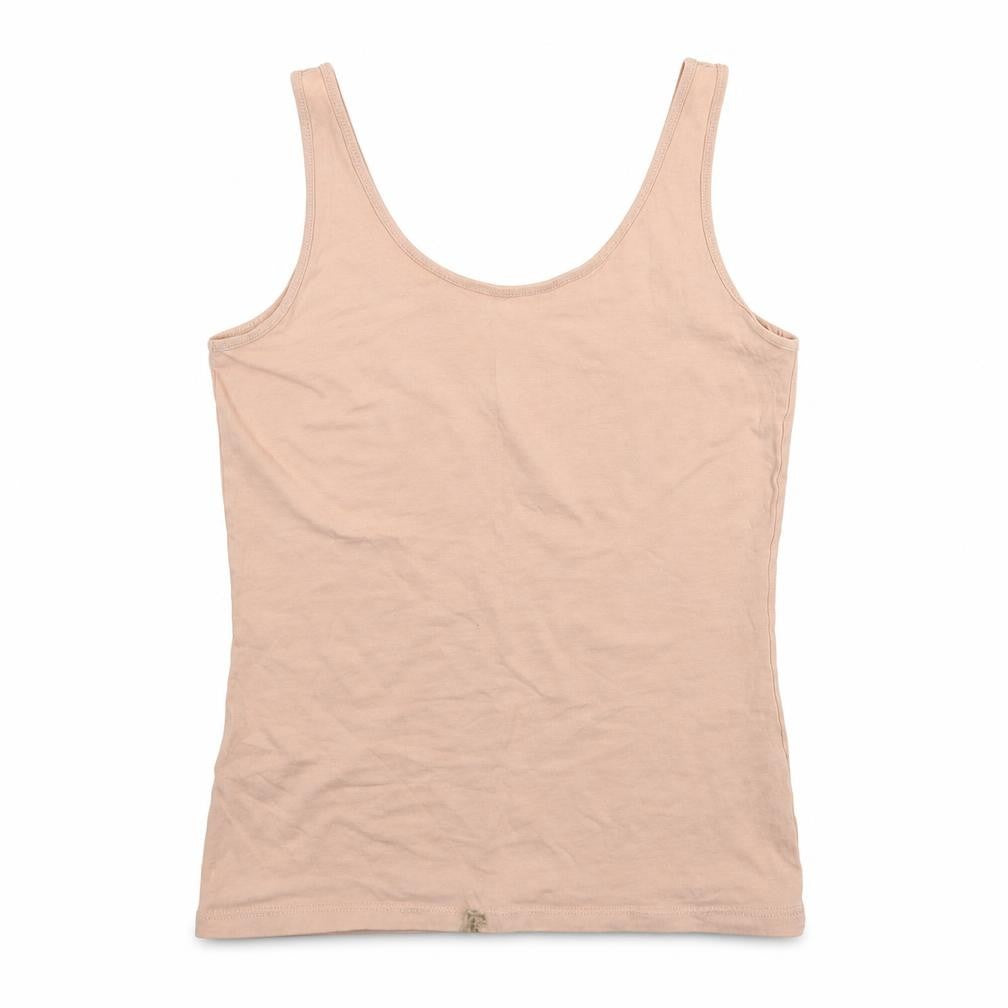 Front view of Primark women’s pink basic tank, size S
