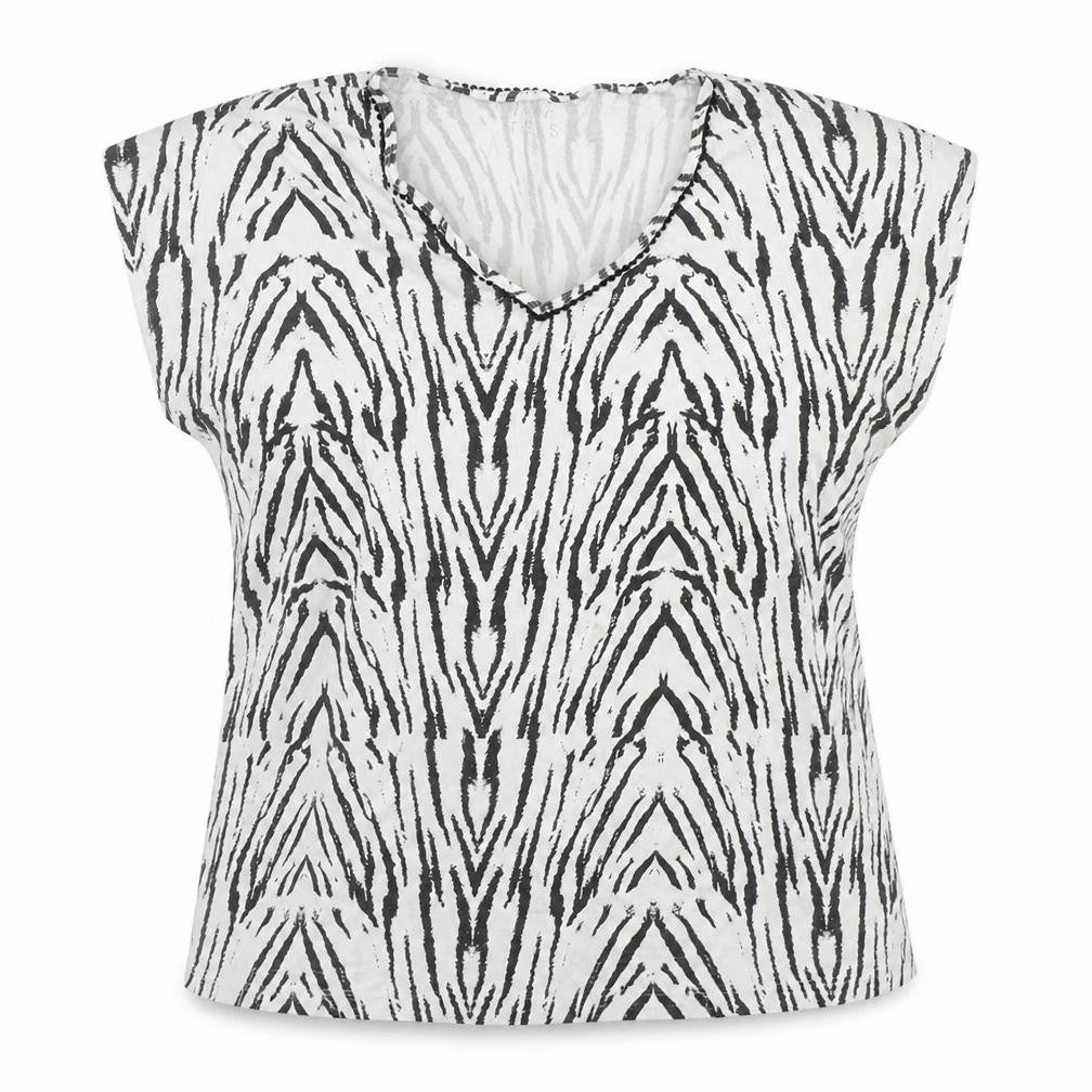 Love Tees Womens Black Animal Print  Top Pyjama Top Size 20