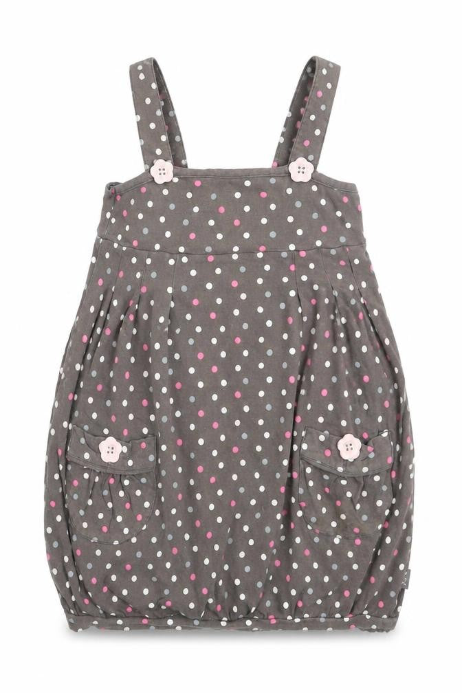 Front view of Pumpkin Patch girls’ grey spotted mini, size 8, years