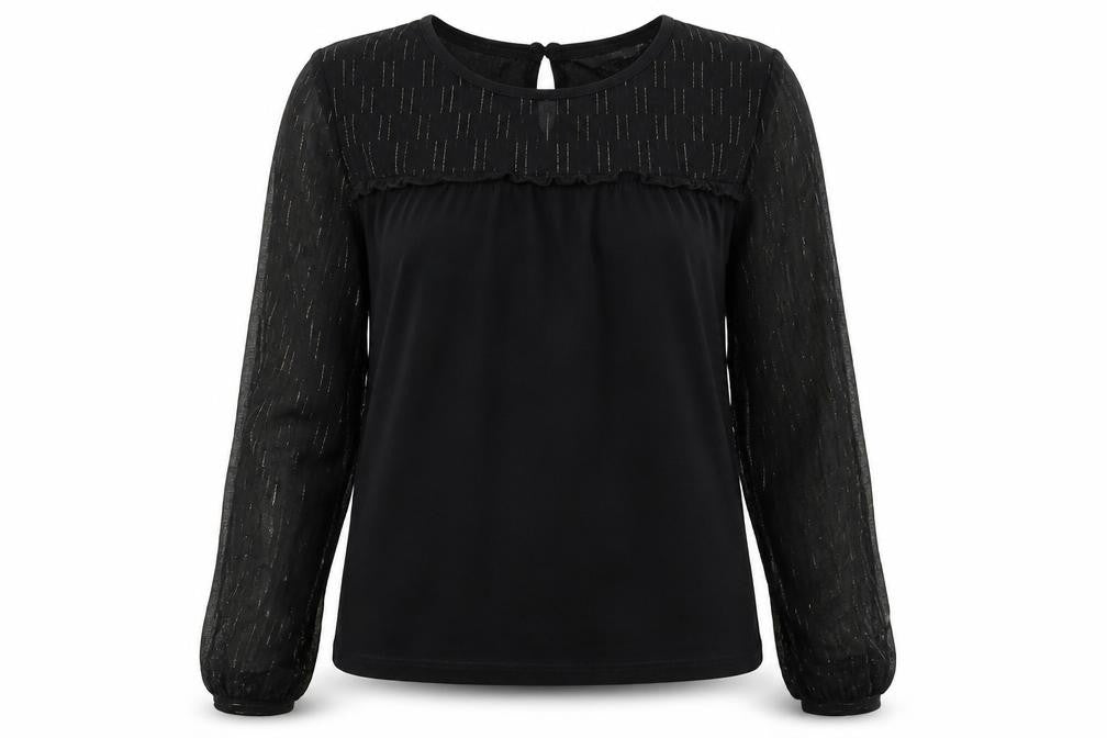 Front view of Next women’s black jumper, size UK 6