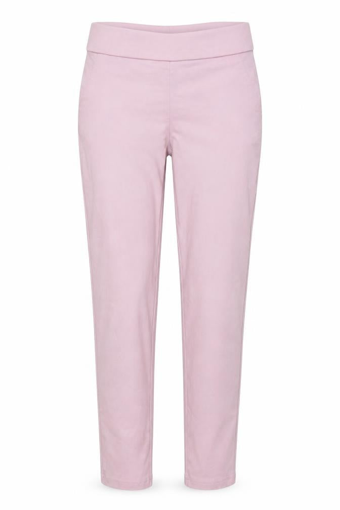 Front view of Naning 9 women’s purple trousers, size S, 25-inch leg