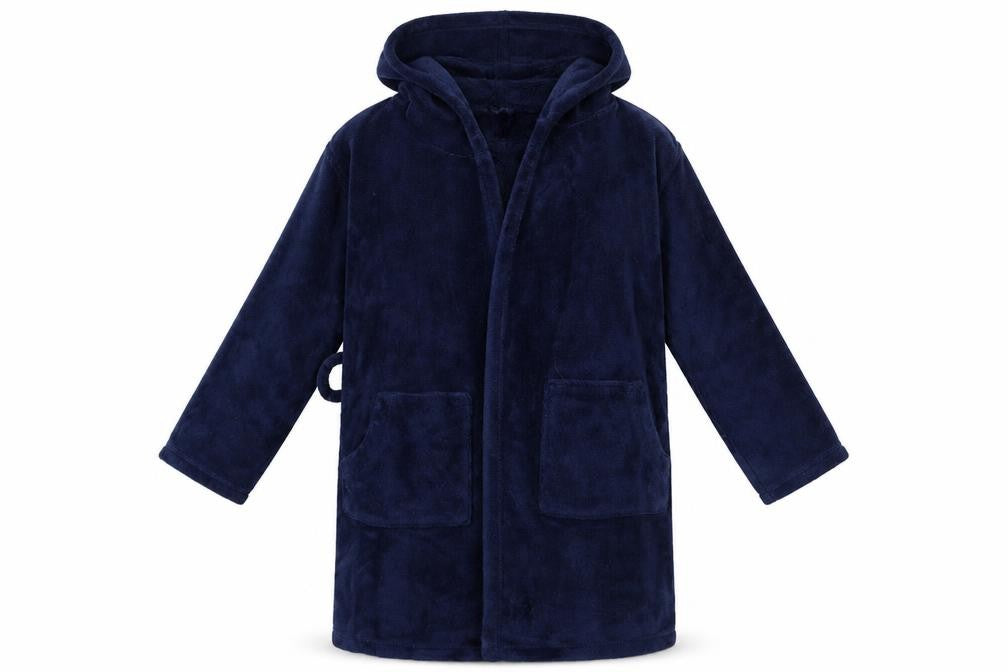 Front view of Gap boys’ blue robe, size 6, years