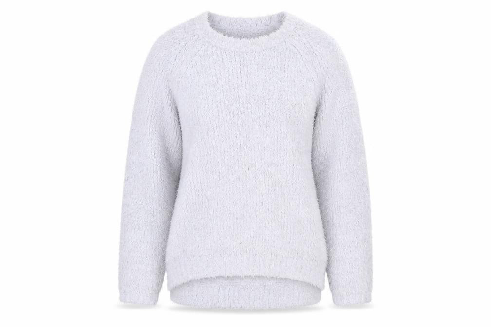 Front view of F&F women’s white jumper, size UK 10
