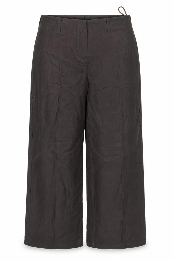 Front view of Bonmarché women’s brown trousers, size UK 16, 27-inch leg
