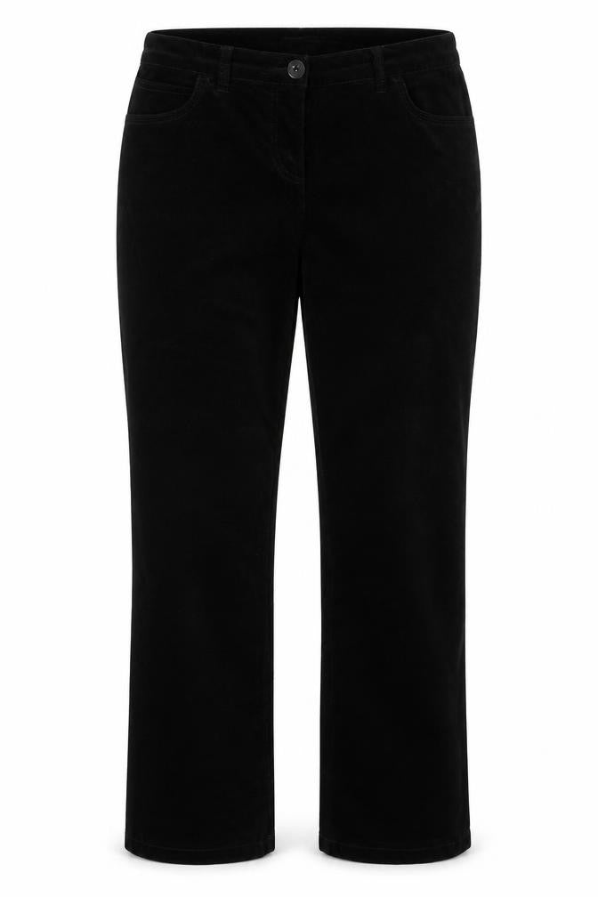 Front view of Marks & Spencer women’s beige trousers, size UK 14, 30-inch leg