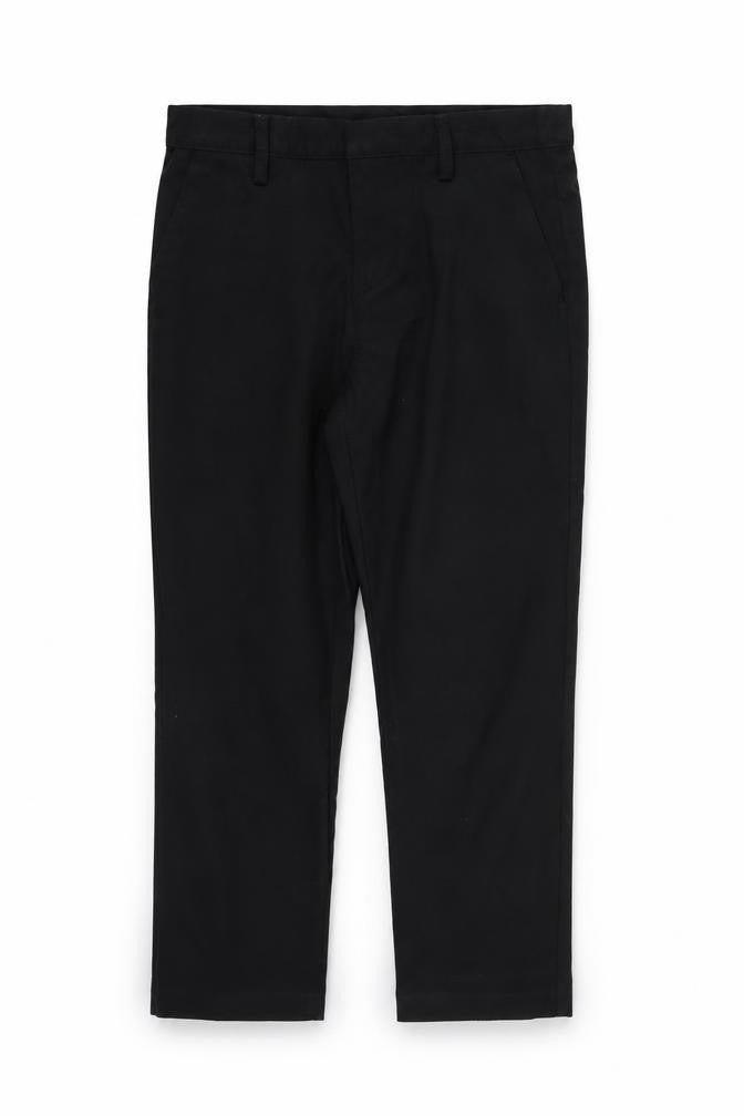 Front view of Next boys’ black cropped trousers, size 9, years