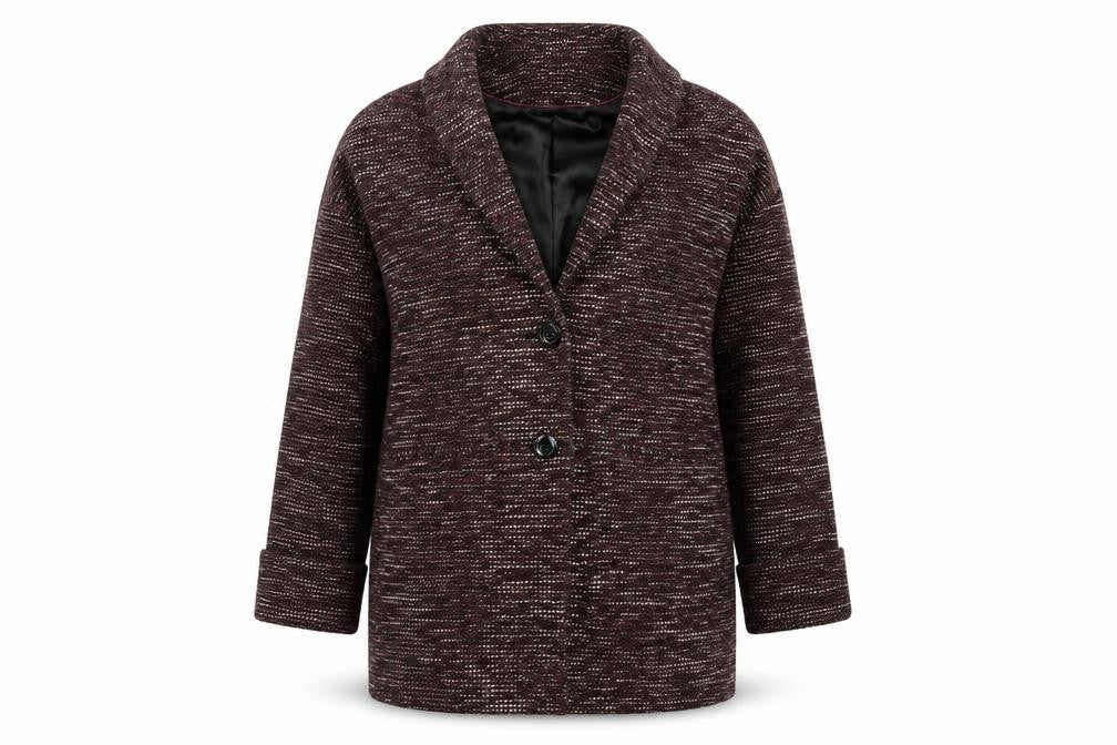 Front view of Papaya women’s black overcoat coat, size UK 10